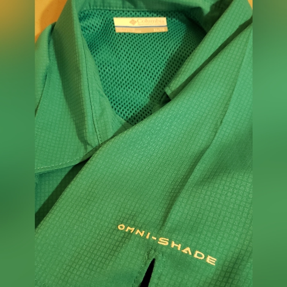 Columbia PFG Tamiami II Short Sleeve Fishing Shirt Womens XL Teal Vented - Picture 5 of 6